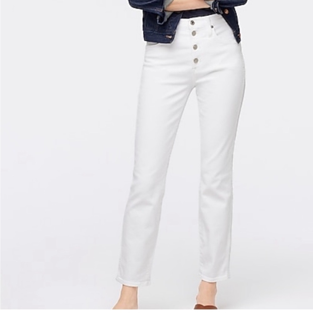 J.crew 10" vintage straight jean button fly white